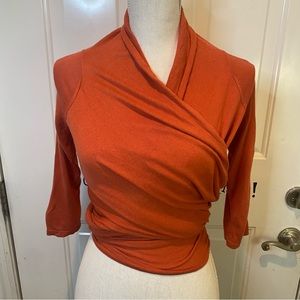 Banana Republic Top- Knit Wrap Silk Cashmere Orange Size XS